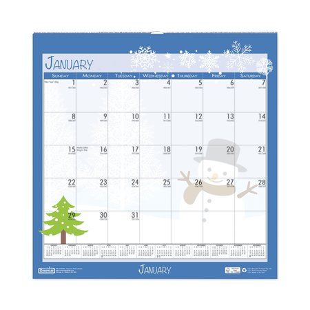 HOUSE OF DOOLITTLE Recycled Wall Calendar, Earthscapes Illustrated Seasons Artwork, 12x12, 12-Month (Jan to Dec): 2022 338